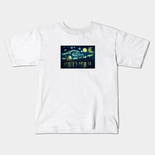 City of Paris under the moon and city lights. Kids T-Shirt